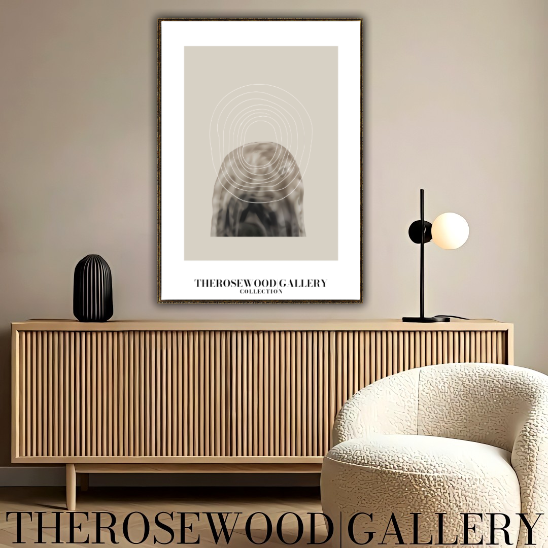 Minimalistisches druckbares Kunstwerk | Hohe Auflösung | Dezentes Grau-Schwarz | Geometrische feine Linien | Eleganter Wandakzent