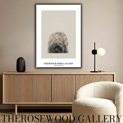 Minimalistisches druckbares Kunstwerk | Hohe Auflösung | Dezentes Grau-Schwarz | Geometrische feine Linien | Eleganter Wandakzent