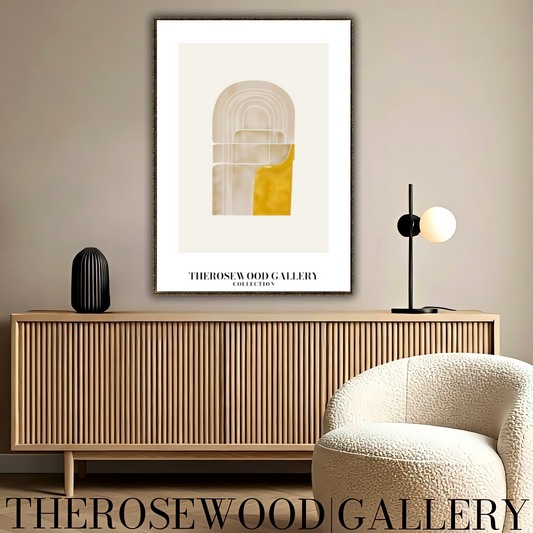 Printable High Definition | Yellow & Almond Tones | Modern Abstract Shapes | Minimalist Wall Art