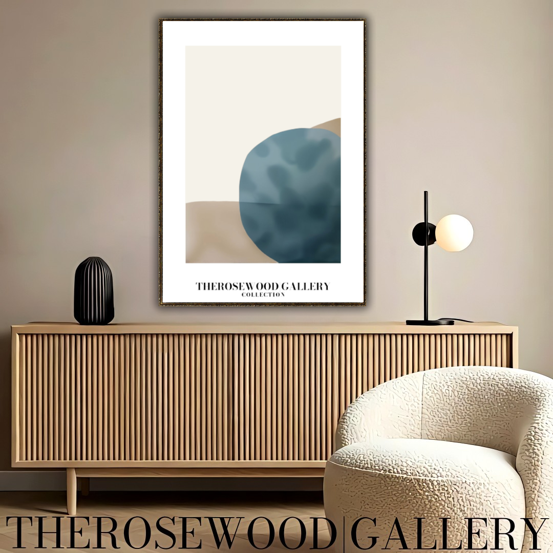 Modern Printable Art Poster | High Definition Print Ready | Soft  Sandstone & Blue Hues | Abstract Geometry | Elegant Art Piece