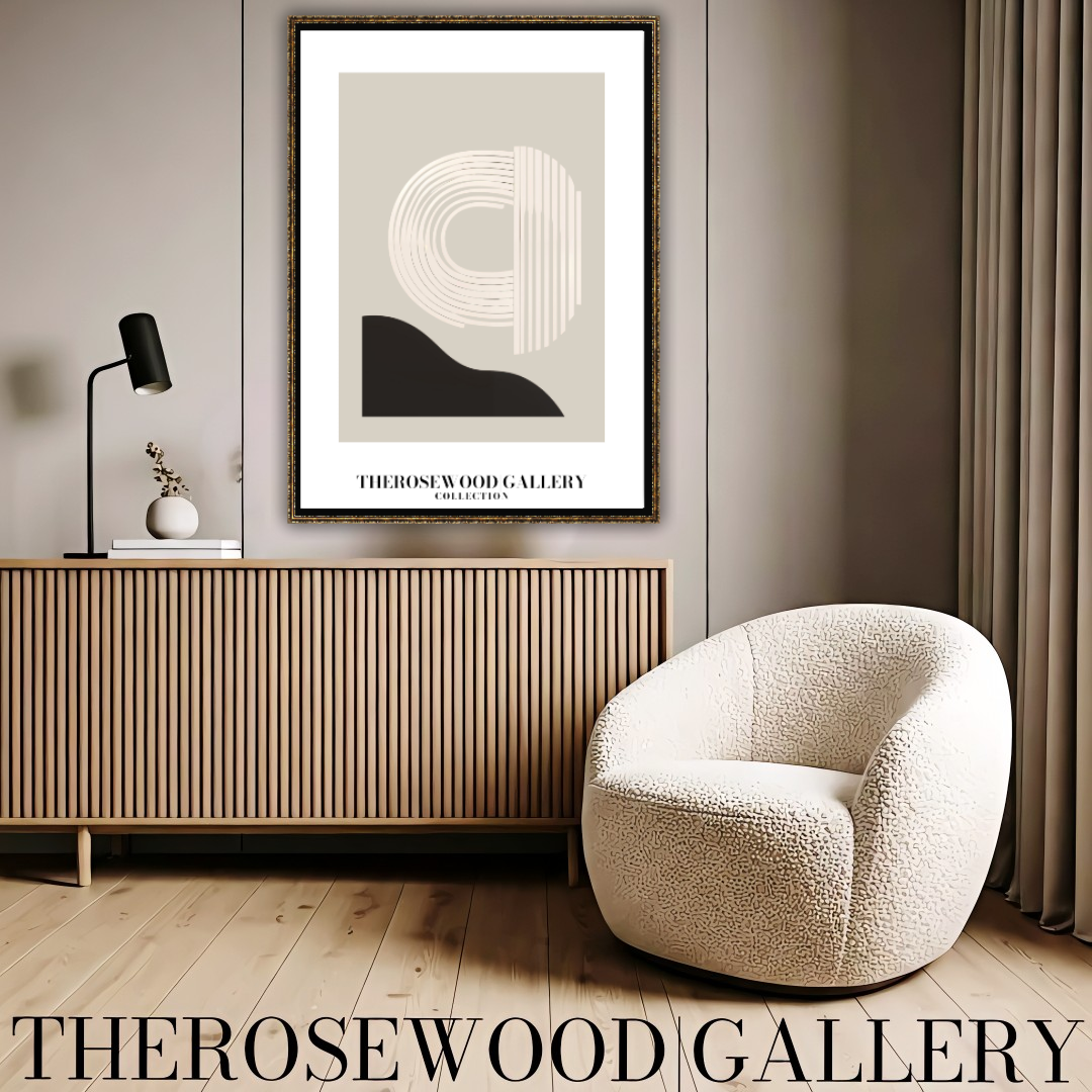 Sophisticated Printable Digital Artwork | Ultra High Definition | Gentle Gray-Sand & Black Tones | Contemporary Abstract Motifs