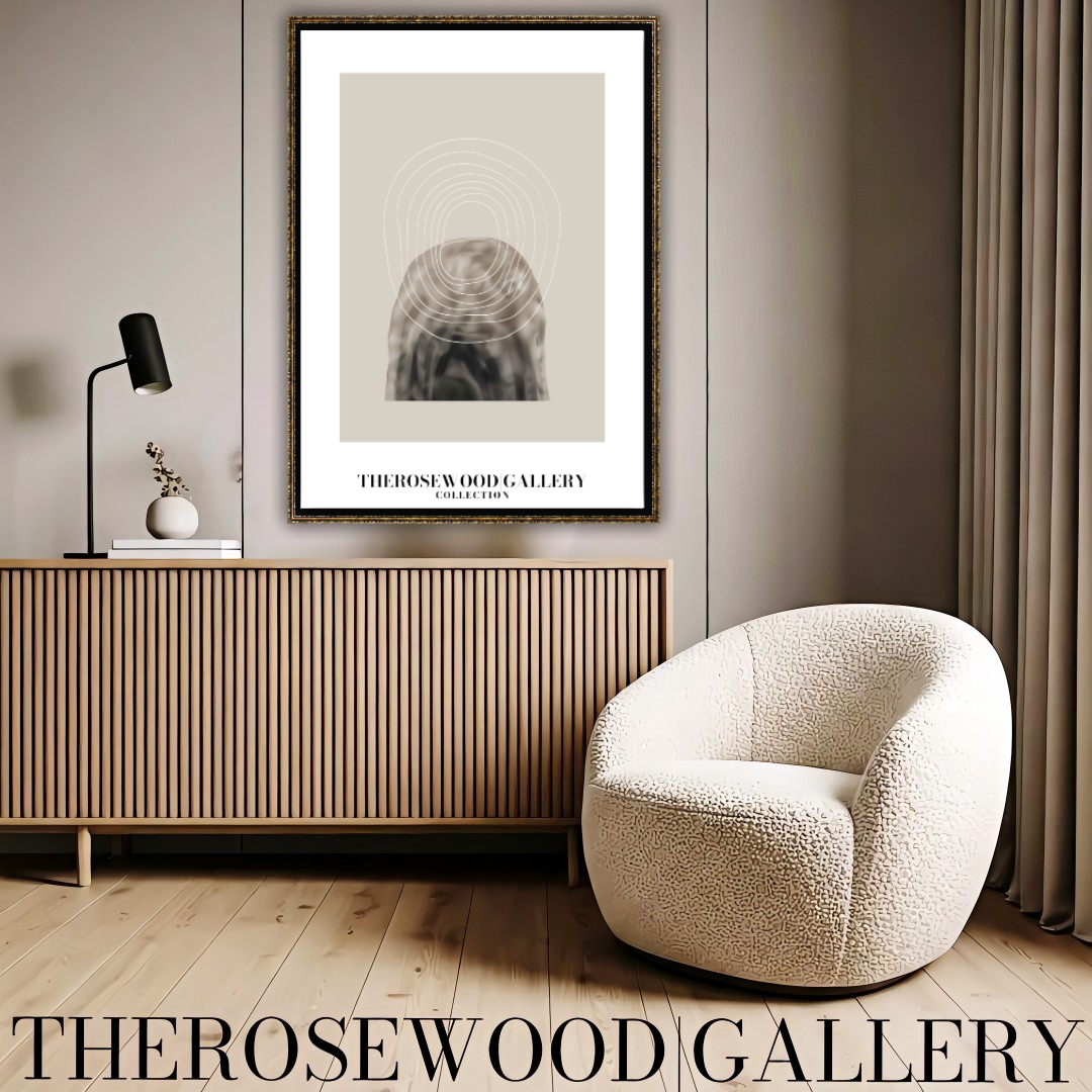 Minimalistisches druckbares Kunstwerk | Hohe Auflösung | Dezentes Grau-Schwarz | Geometrische feine Linien | Eleganter Wandakzent