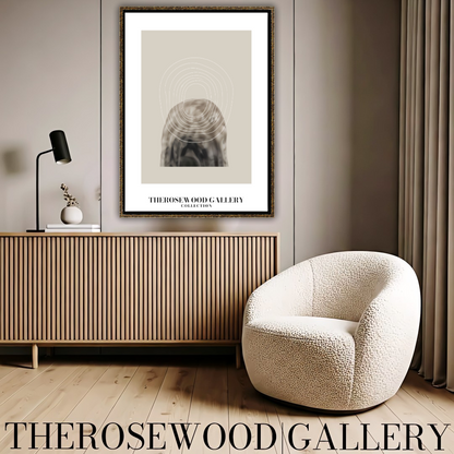 Minimalistisches druckbares Kunstwerk | Hohe Auflösung | Dezentes Grau-Schwarz | Geometrische feine Linien | Eleganter Wandakzent