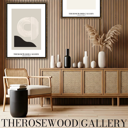 Sophisticated Printable Digital Artwork | Ultra High Definition | Gentle Gray-Sand & Black Tones | Contemporary Abstract Motifs