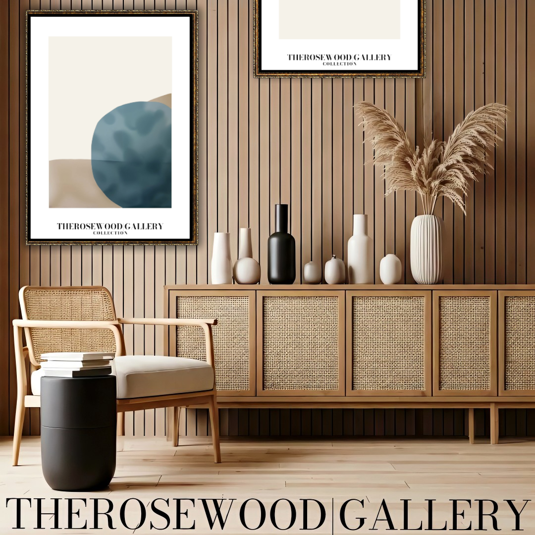 Modern Printable Art Poster | High Definition Print Ready | Soft  Sandstone & Blue Hues | Abstract Geometry | Elegant Art Piece