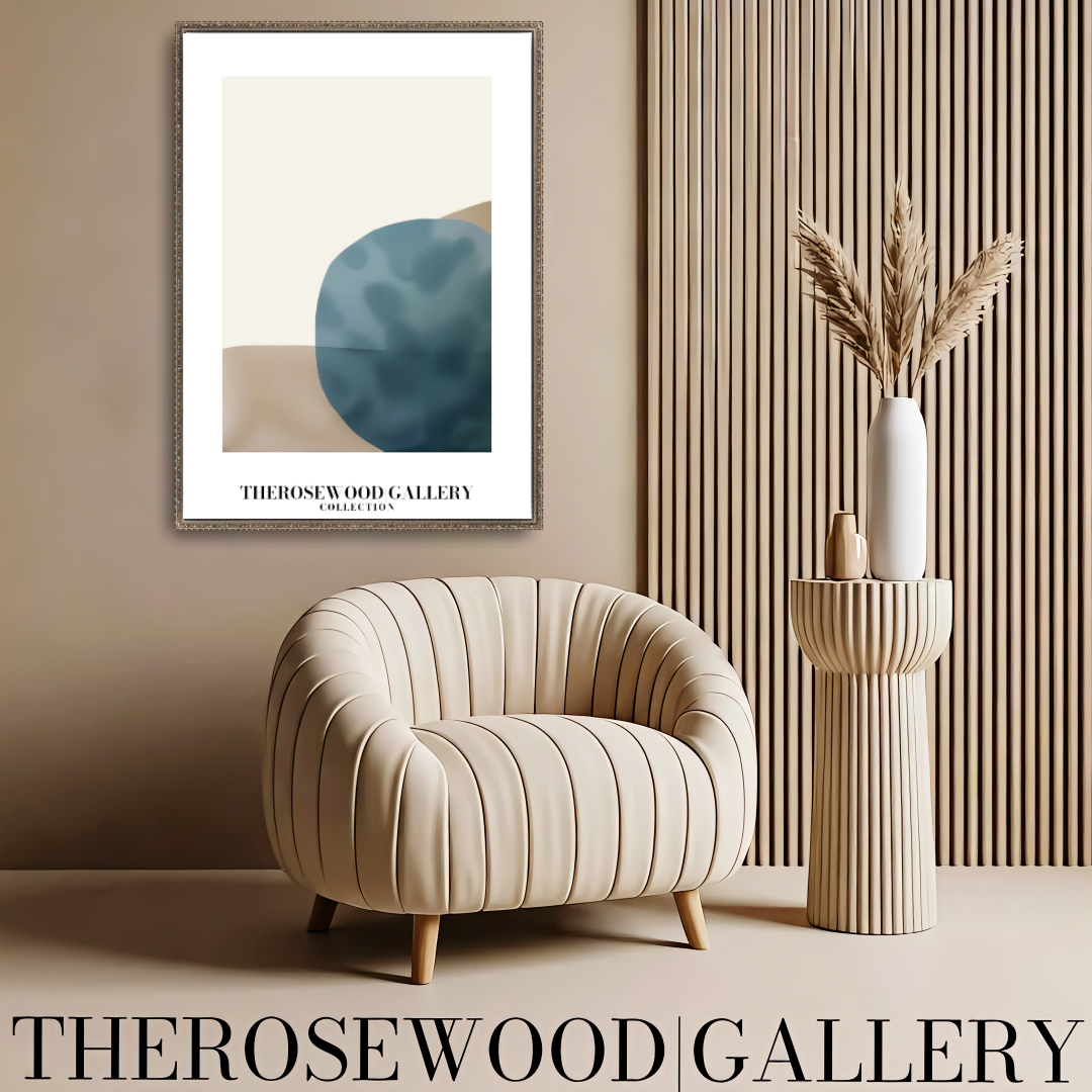 Modern Printable Art Poster | High Definition Print Ready | Soft  Sandstone & Blue Hues | Abstract Geometry | Elegant Art Piece
