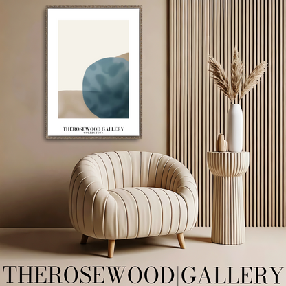 Modern Printable Art Poster | High Definition Print Ready | Soft  Sandstone & Blue Hues | Abstract Geometry | Elegant Art Piece