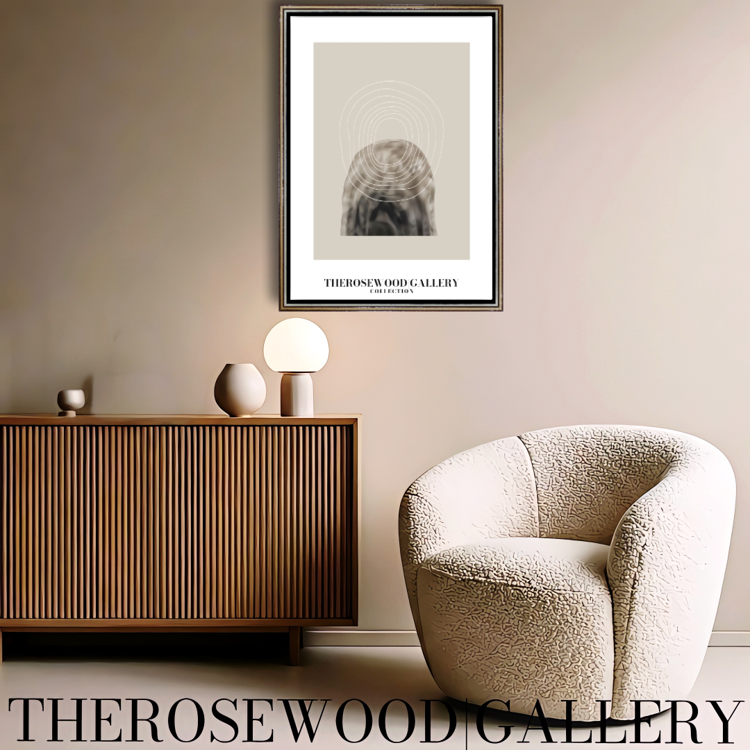 Minimalistisches druckbares Kunstwerk | Hohe Auflösung | Dezentes Grau-Schwarz | Geometrische feine Linien | Eleganter Wandakzent