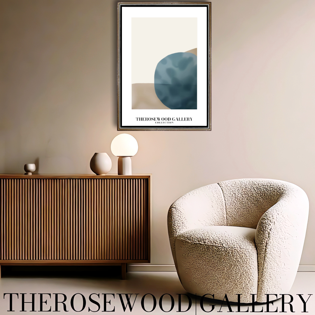Modern Printable Art Poster | High Definition Print Ready | Soft  Sandstone & Blue Hues | Abstract Geometry | Elegant Art Piece