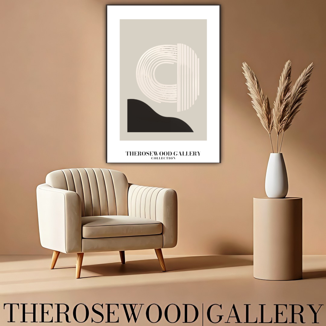 Sophisticated Printable Digital Artwork | Ultra High Definition | Gentle Gray-Sand & Black Tones | Contemporary Abstract Motifs