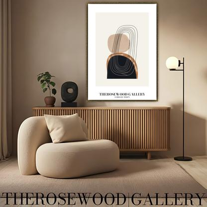 Modern Printable Art Poster | High Definition Download | Subtle Earthy Hues | Geometric Harmony | Cozy Contemporary Wall Art