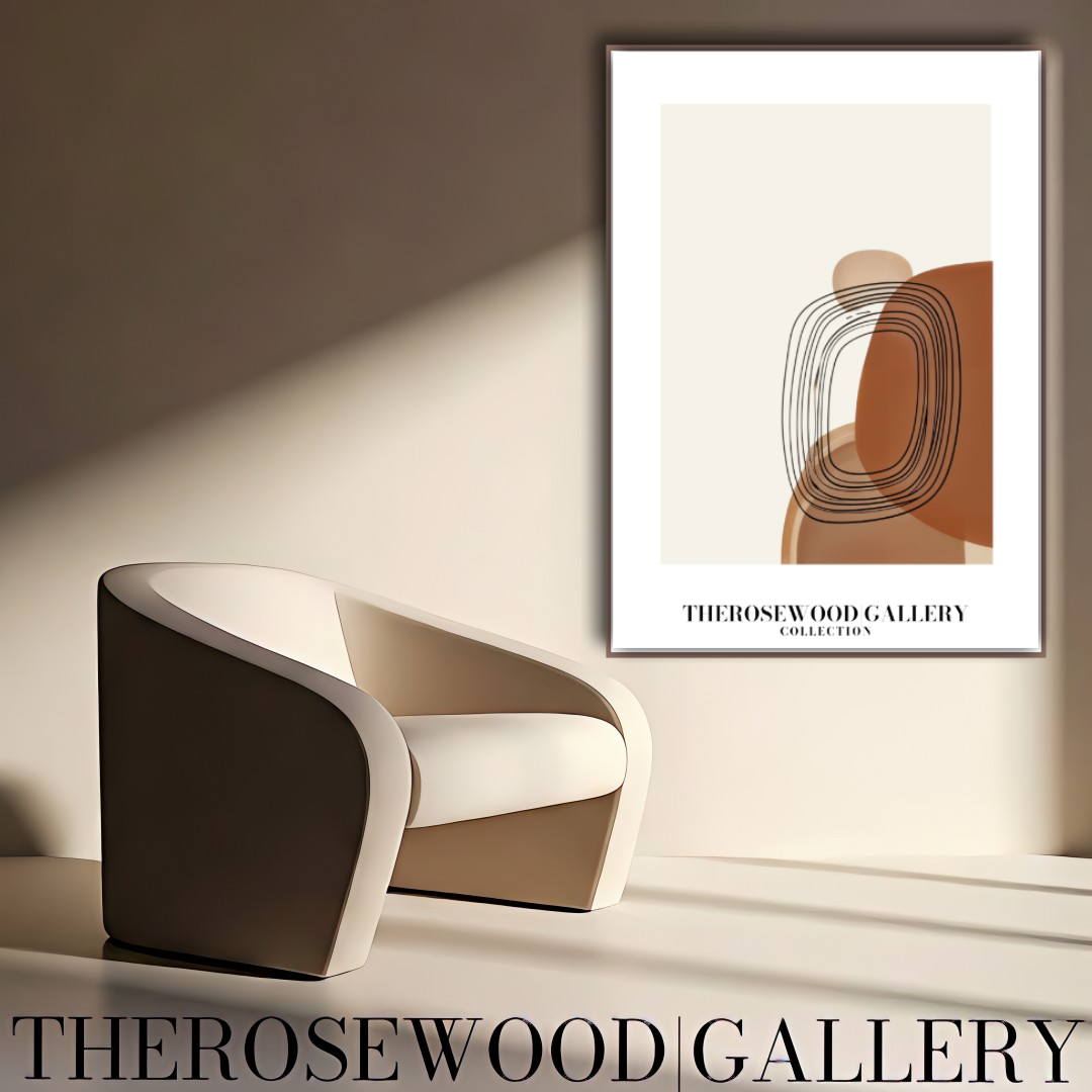 Elegant Printable Poster | High Resolution | Terracotta Cream & Rosewood Palette | Geometric Cercle | Refined Home Decor