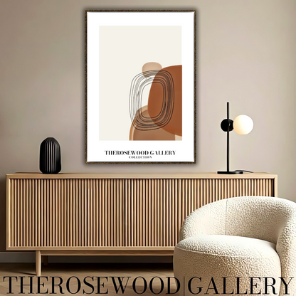 Elegant Printable Poster | High Resolution | Terracotta Cream & Rosewood Palette | Geometric Cercle | Refined Home Decor