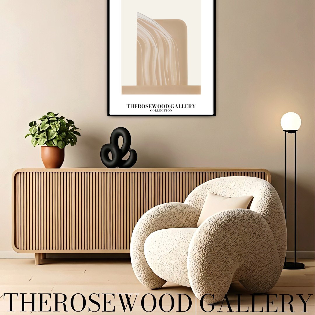 Zeitgenössisches druckbares Poster | Digitale Malerei | Sanfte Erdtöne | Geometrisches Design | Schicke, gemütliche Wand