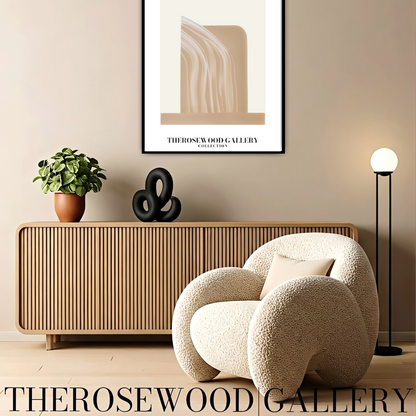 Zeitgenössisches druckbares Poster | Digitale Malerei | Sanfte Erdtöne | Geometrisches Design | Schicke, gemütliche Wand