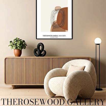 Elegant Printable Poster | High Resolution | Terracotta Cream & Rosewood Palette | Geometric Cercle | Refined Home Decor