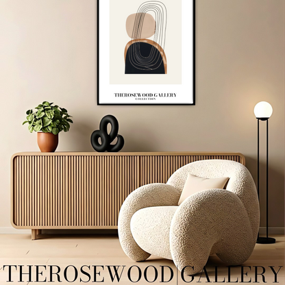 Modern Printable Art Poster | High Definition Download | Subtle Earthy Hues | Geometric Harmony | Cozy Contemporary Wall Art