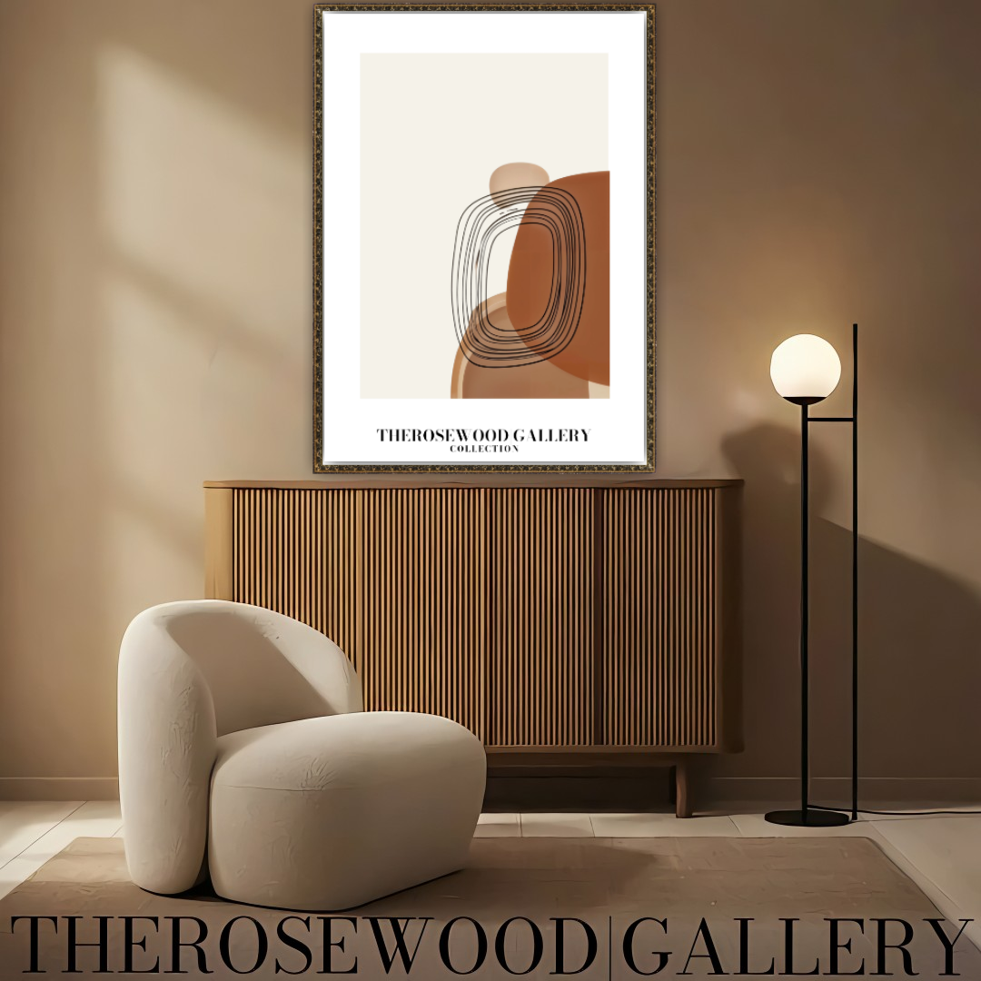 Elegant Printable Poster | High Resolution | Terracotta Cream & Rosewood Palette | Geometric Cercle | Refined Home Decor