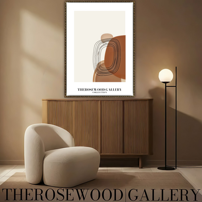 Elegant Printable Poster | High Resolution | Terracotta Cream & Rosewood Palette | Geometric Cercle | Refined Home Decor