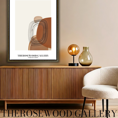 Elegant Printable Poster | High Resolution | Terracotta Cream & Rosewood Palette | Geometric Cercle | Refined Home Decor