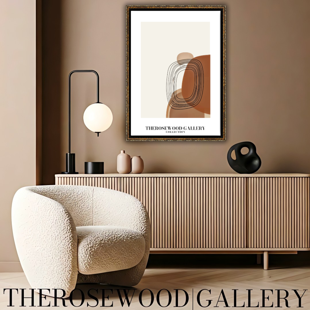 Elegant Printable Poster | High Resolution | Terracotta Cream & Rosewood Palette | Geometric Cercle | Refined Home Decor