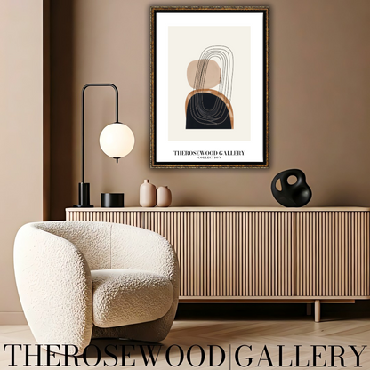 Modern Printable Art Poster | High Definition Download | Subtle Earthy Hues | Geometric Harmony | Cozy Contemporary Wall Art