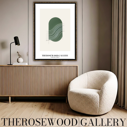 Art mural abstrait minimaliste | Téléchargement numérique instantané | Vert neutre | Lignes géométriques | Décoration d'intérieur moderne et élégante.