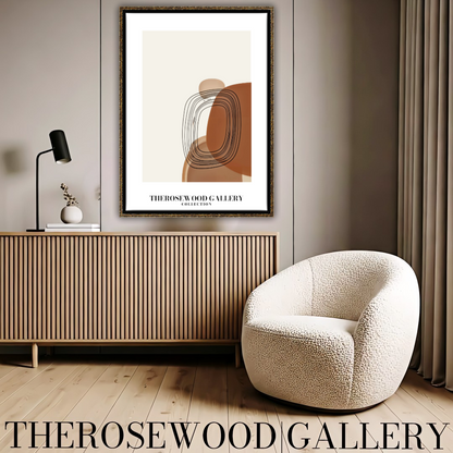 Elegant Printable Poster | High Resolution | Terracotta Cream & Rosewood Palette | Geometric Cercle | Refined Home Decor