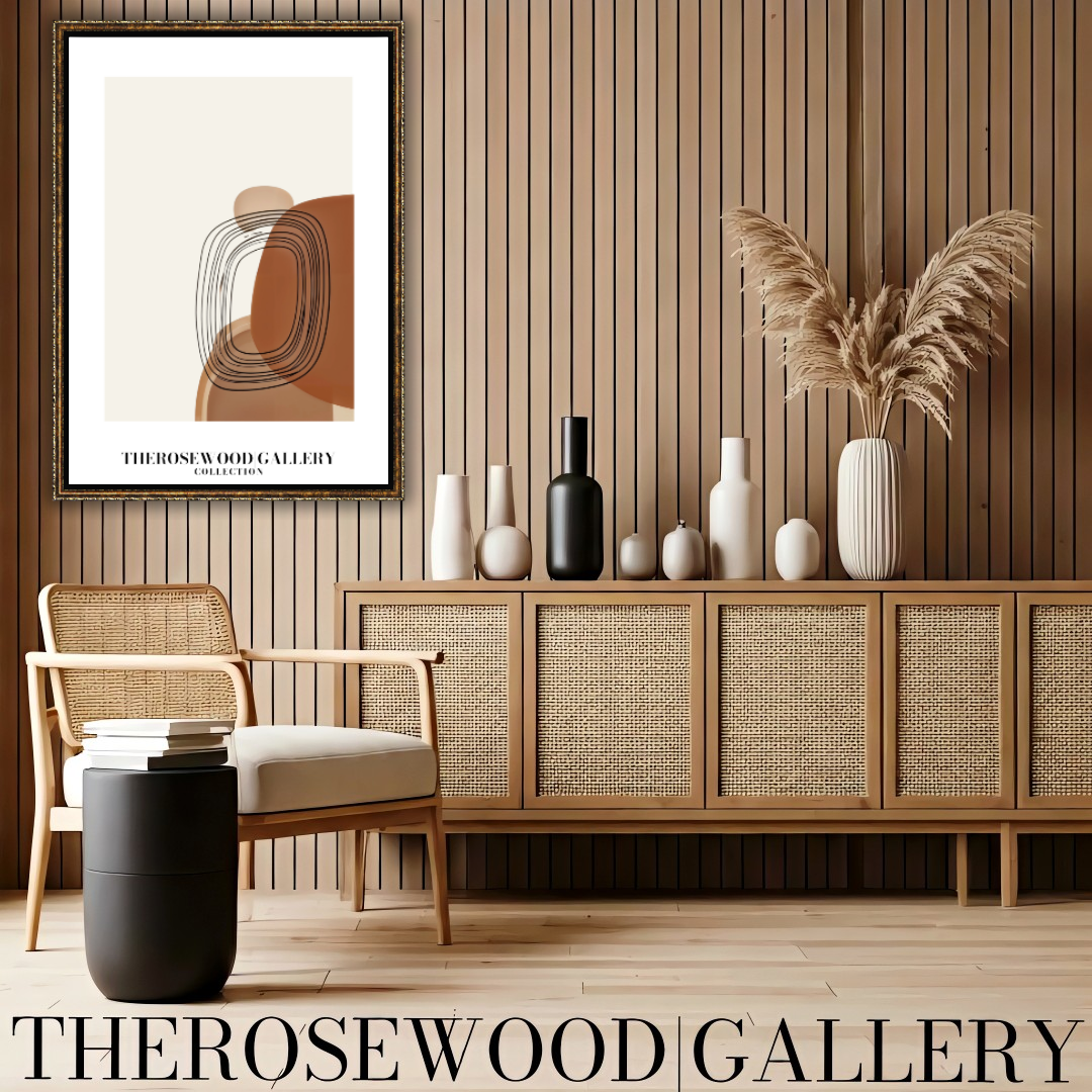 Elegant Printable Poster | High Resolution | Terracotta Cream & Rosewood Palette | Geometric Cercle | Refined Home Decor