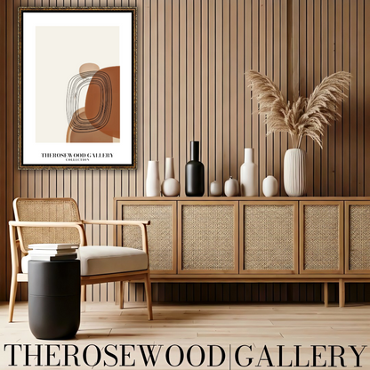 Elegant Printable Poster | High Resolution | Terracotta Cream & Rosewood Palette | Geometric Cercle | Refined Home Decor