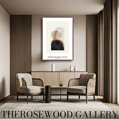 Modern Printable Art Poster | High Definition Download | Subtle Earthy Hues | Geometric Harmony | Cozy Contemporary Wall Art