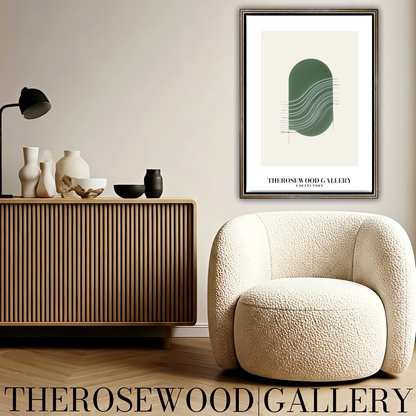 Art mural abstrait minimaliste | Téléchargement numérique instantané | Vert neutre | Lignes géométriques | Décoration d'intérieur moderne et élégante.