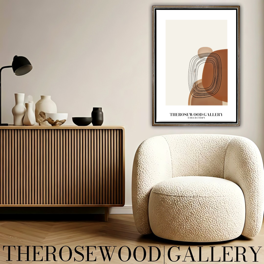 Elegant Printable Poster | High Resolution | Terracotta Cream & Rosewood Palette | Geometric Cercle | Refined Home Decor