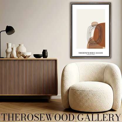 Elegant Printable Poster | High Resolution | Terracotta Cream & Rosewood Palette | Geometric Cercle | Refined Home Decor