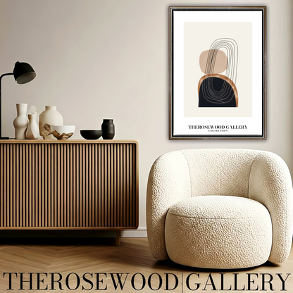 Modern Printable Art Poster | High Definition Download | Subtle Earthy Hues | Geometric Harmony | Cozy Contemporary Wall Art