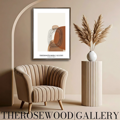 Elegant Printable Poster | High Resolution | Terracotta Cream & Rosewood Palette | Geometric Cercle | Refined Home Decor