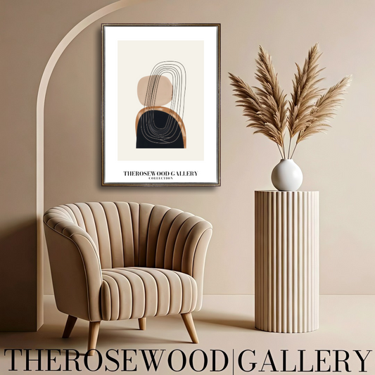 Modern Printable Art Poster | High Definition Download | Subtle Earthy Hues | Geometric Harmony | Cozy Contemporary Wall Art