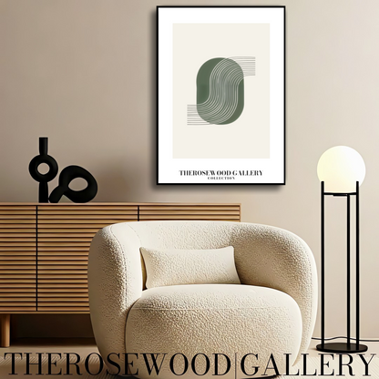 Zeitgenössische digitale Wandkunst | HD-Download | Grün Pastell | Abstraktes geometrisches Design | Moderne Wohnkultur