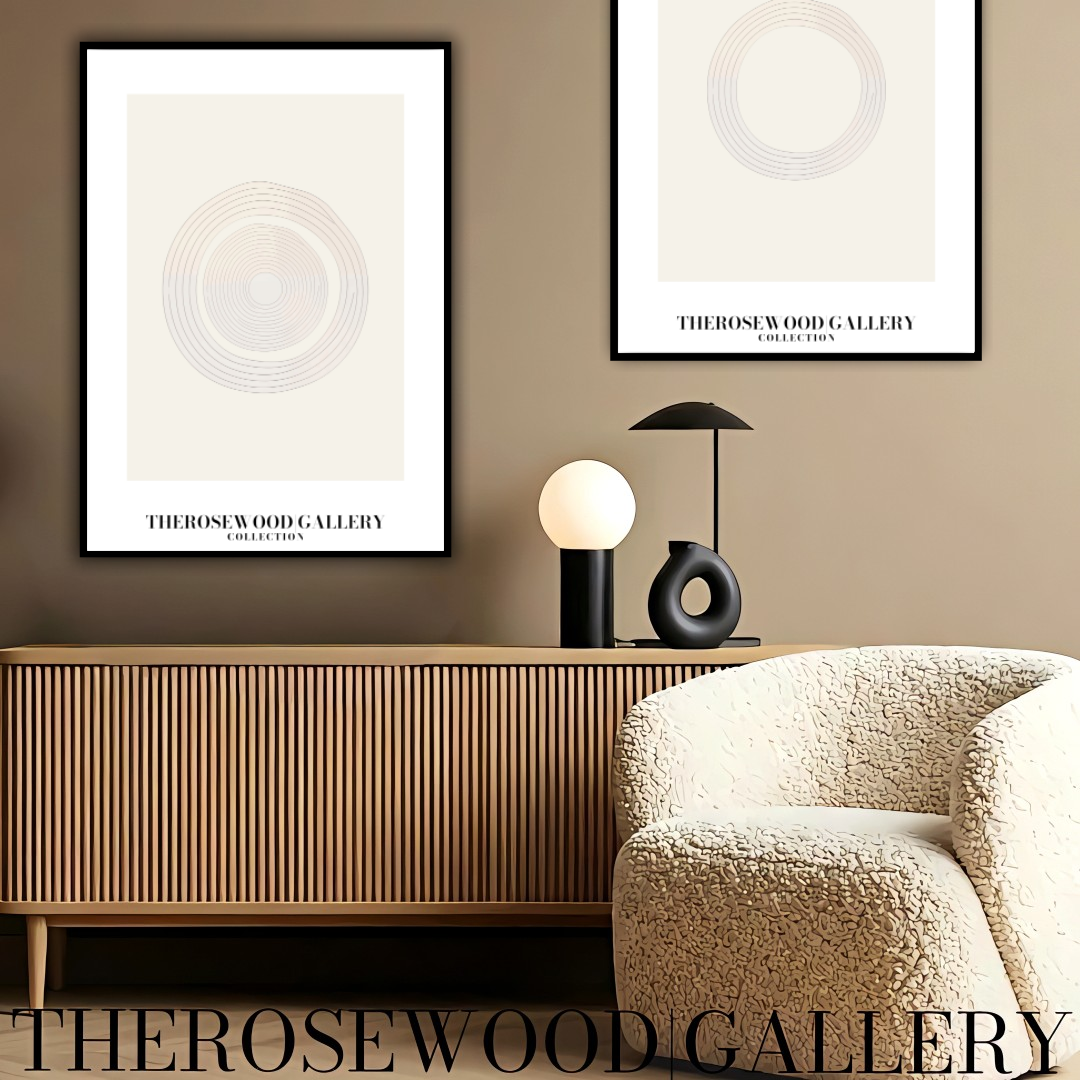 Printable Geometric Wall Art | High-Def Download | Subdued Color Scheme | Modern Cercles | Cozy Artistic Home