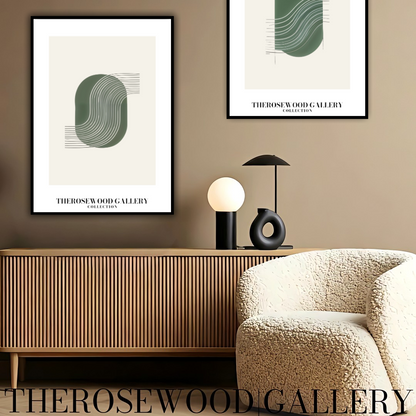 Zeitgenössische digitale Wandkunst | HD-Download | Grün Pastell | Abstraktes geometrisches Design | Moderne Wohnkultur
