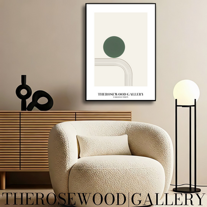Minimalistische geometrische Wandkunst | Digitaler Sofort-Download | Grüne Farbpalette | Zeitgenössisches Design | Home-Office-Dekor