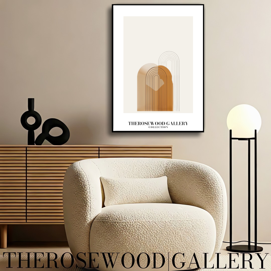 Minimalist Digital Print | Premium Quality Digital Download | Golden Palette | Geometric Arc | Contemporary Home