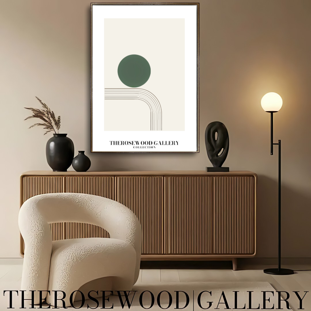 Minimalistische geometrische Wandkunst | Digitaler Sofort-Download | Grüne Farbpalette | Zeitgenössisches Design | Home-Office-Dekor