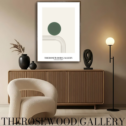 Minimalistische geometrische Wandkunst | Digitaler Sofort-Download | Grüne Farbpalette | Zeitgenössisches Design | Home-Office-Dekor