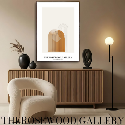 Minimalist Digital Print | Premium Quality Digital Download | Golden Palette | Geometric Arc | Contemporary Home