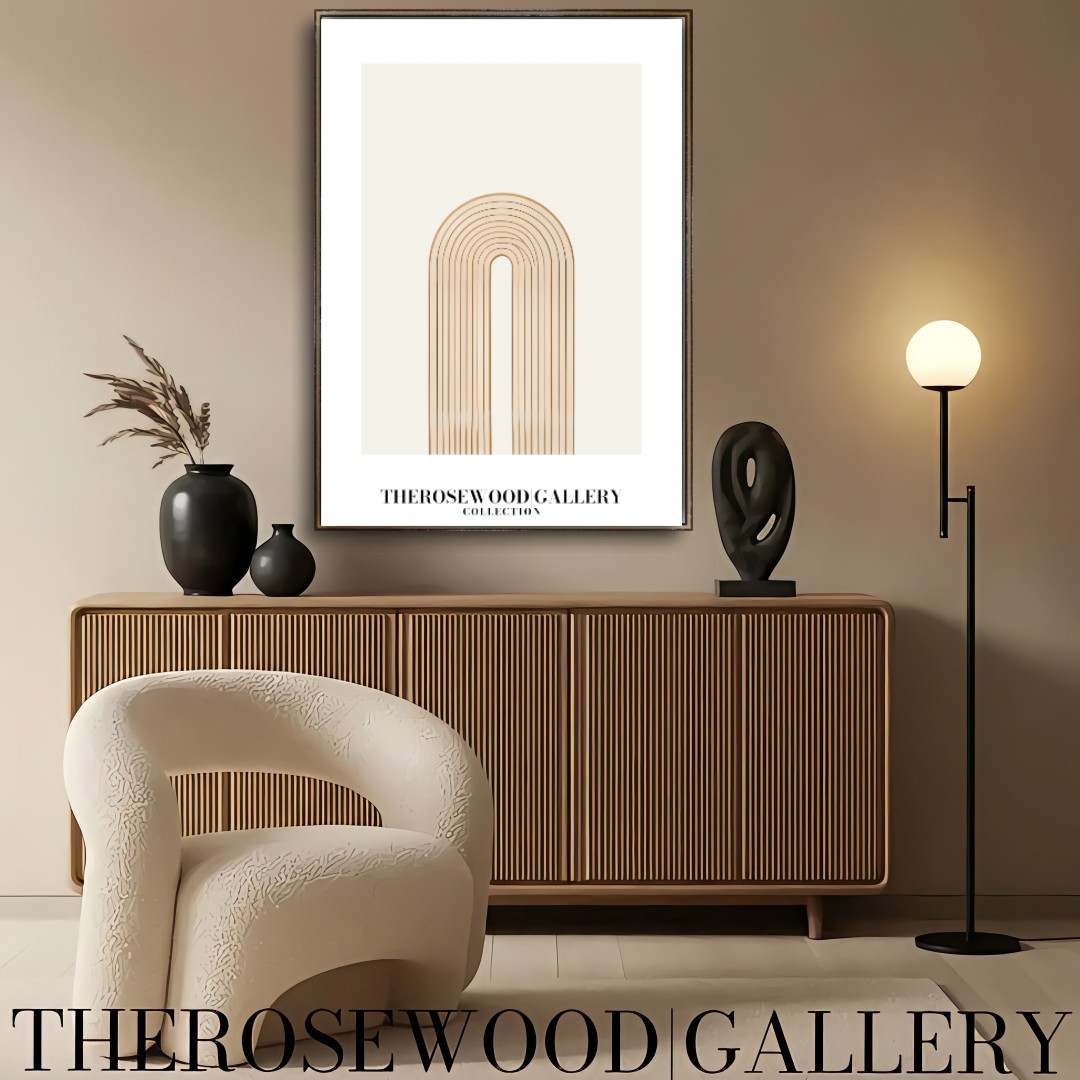 Digital Abstract Brush Stroke Lines | Studio Quality Download | Monochromatic Palette | Minimalist Arc Line | Bedroom Decor
