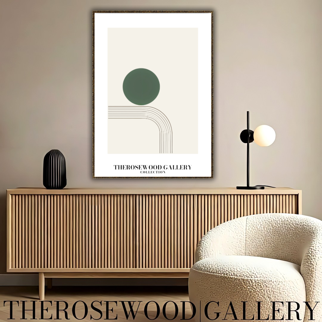 Minimalistische geometrische Wandkunst | Digitaler Sofort-Download | Grüne Farbpalette | Zeitgenössisches Design | Home-Office-Dekor