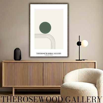 Minimalistische geometrische Wandkunst | Digitaler Sofort-Download | Grüne Farbpalette | Zeitgenössisches Design | Home-Office-Dekor
