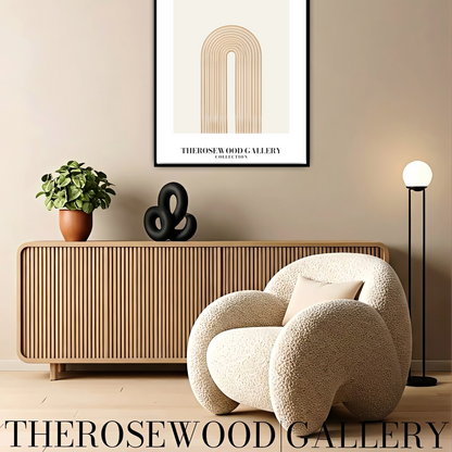 Digital Abstract Brush Stroke Lines | Studio Quality Download | Monochromatic Palette | Minimalist Arc Line | Bedroom Decor