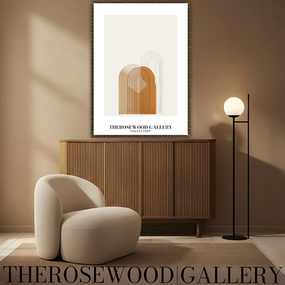 Minimalist Digital Print | Premium Quality Digital Download | Golden Palette | Geometric Arc | Contemporary Home